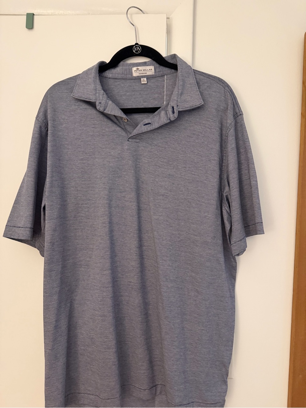 Peter Millar Men's Light Heather Blue Polo Shirt nanoluxe